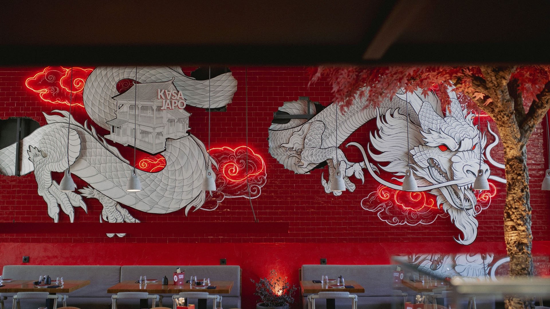 Mural del dragón Kasa Japo